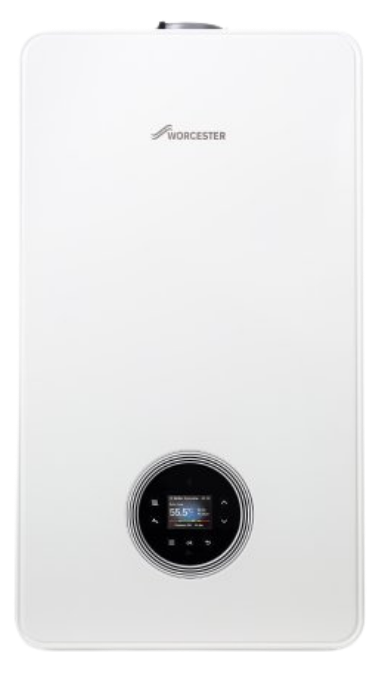 Worcester Bosch combi boiler with the display on the front panel